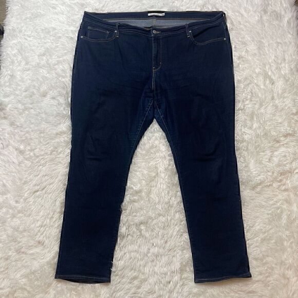 Levis 311 Shaping Skinny Mid Rise Stretch Dark Blue Jeans Size 24W - Picture 1 of 9